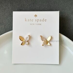Kate Spade Gold and Crystal Butterfly Studs